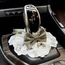 1pc Cute Bowknot Gear Shift Lever Cover, Bowknot Decor Gear Shift Kit, Suitable For Manual/Automatic Cars, Car Interior Decoration Accessories, Car Decoration, Car Supplies, Cute Car Gear Shift Lever Cover - Multicolor - View 7