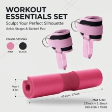 Strength Training Set, Includes Adjustable Comfortable Ankle Strap Attachment And Barbell Pad, Suitable For Gym Ankle Strap Cable Machine Hip Thrust - Leg Extension, Curl And Ankle Strap - Multicolor - View 1