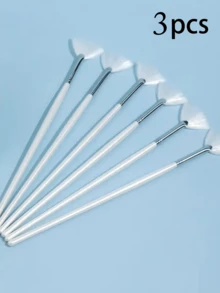 JINSHEE Professional Skincare Brushes, 20pcs Multi-Function Mini Fan-Shaped Mask Brushes With Storage Bucket, Suitable For Mask/SPA/Essence, Gentle Exfoliating SPA Brush, Suitable For Home And Beauty Salon Skincare, Reusable Beauty Tool - White - View 10