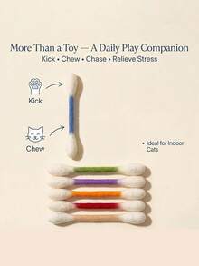 1/3/6pcs Interactive Cat Teaser Wand, Suitable For Indoor Boredom Relief, Teeth Chewing Rope, Large Interactive Cat Kicker Toy, Game Lover Gift Accessory - Multicolor - View 5