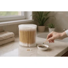 1000pcs Unscented Double-Headed Swabs, Disposable Ear Cleaning Makeup Buds In Box, Cotton Buds, Cotton Swabs, Earbuds - 1000 pcs - View 3