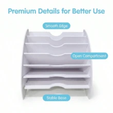 1pc TOMYEUS File Holder Creative File Rack Data Classification Rack Office Desk Organizer Multi-Layer Storage Box Large-Capacity Finishing Rack File Organizer - Fan-shaped Shelf - View 6