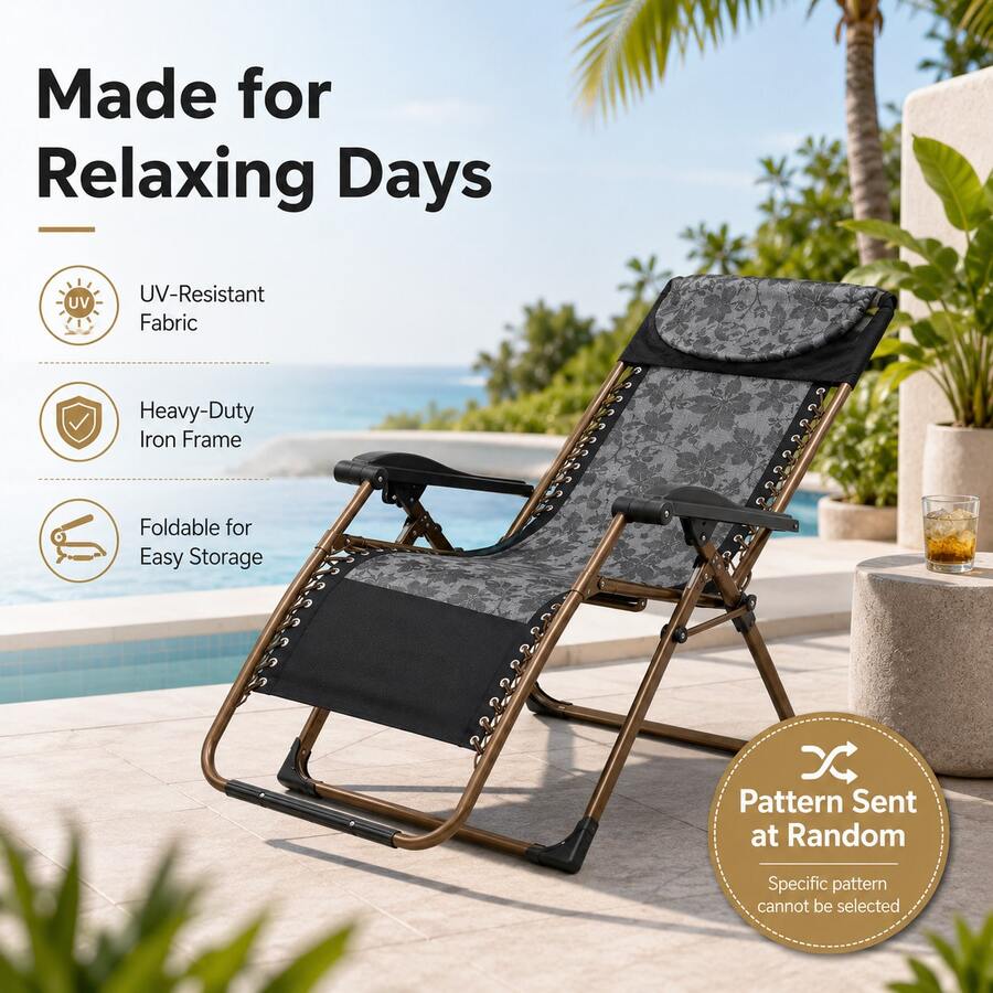 Portable Folding Siesta Chair For Patio, Garden, Balcony And Indoor Relaxation - B (Random Color) - View 1