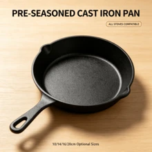 Modern Innovations Mini Black Cast Iron Skillet, Pre-Seasoned, Small Skillet, Suitable For Baking Cookies/Brownies Or Cooking Eggs, Cast Iron Flat Bottom Pan, Skillet, Preferred For Making Pizza, Steak And Eggs - Black - View 12
