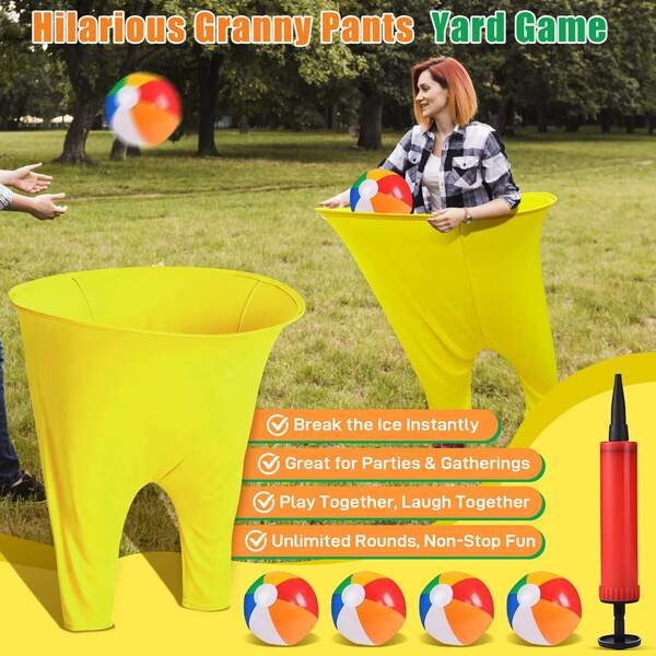 Pantalones de Abuela para Juegos de Patio, Pantalones Elásticos Desmontables de Gran Tamaño, Perfectos para Barbacoas en el Patio, Fiestas, Carreras de Relevos en Equipo, Festivales de Otoño, Competencias de Actividades al Aire Libre, Halloween, Navidad, Juegos de Atrapar, Reuniones Familiares y Actividades de Construcción de Equipo