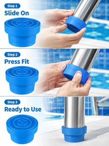 1/4pcs Pool Ladder Rubber Pad Rings, Anti-Slip Rubber Buffer Foot Protector, Prevent Scratching Pool Liner, Durable Shock-Absorbing, Suitable For Above Ground Pool Accessories, Ladder Foot Caps Secure Fit - Multicolor - View 10