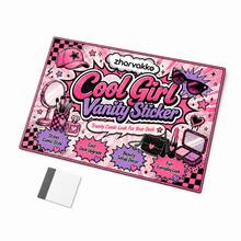 Vanity Surface Sticker With Smoothing Card, Desktop Sticker Label For Makeup Desk And Office Use, Cute Table Decorative Sticker Sheet, 14 * 21 Cm Beauty Desk Styling Sticker - 1 - View 10