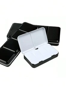 14-Grid Color Travel Metal Watercolor Palette Tin Box, Foldable Mixing Tray With Half-Bowl Slots, Portable Artist Painting Accessories - A - View 3