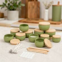 HIZTGHC 48pcs All-In-One DIY Candle Making Kit, Includes 6 Sturdy Candle Jars With Wood Grain Lids, Complete Handmade Accessories, Suitable For Beginners To Make Handmade Scented Candles, Seasonal Holiday Decorations And Birthday Party Decor - 48pcs/Set - View 11