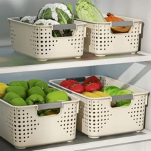 6 Keranjang Penyimpanan Tipis dengan Pegangan, Sempurna untuk Pengorganisasian Dapur dan Kamar Mandi, Keranjang Penyimpanan yang Dapat Ditumpuk dan Disusun, Mudah Dirakit, Keranjang Rak Buku Hemat Ruang, 1/4/6pcs - MultiWarna - View 4