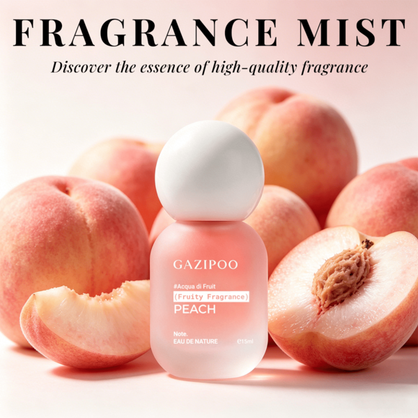 Parfum Wanita Fruity Floral Spray, dengan Aroma Peach, Semangka, Cyclamen, Melati, dan Lemon, Botol Kompak 15ml Praktis Dibawa, Aroma Tahan Lama dan Romantis