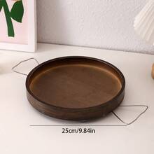1pc Bamboo Sofa Armrest Tray, Rectangular Shape, Sofa Side Table That Can Be Fixed On The Sofa Armrest - Brown - View 10