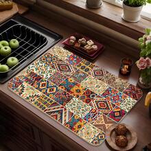 1pc, Drying Mat, Colorful Round Candle Drainage Mat, Plate-Style Drying Mat For Kitchen Countertop Decoration, Drainage Mat, Plate-Style Drainage Mat, Universal Kitchen Drainage Mat, Kitchen Accessories. - Multicolor - View 14