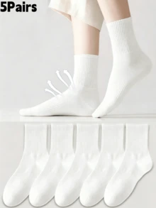 10 Pares de Meias Invisíveis Femininas, Meias Invisíveis Brancas Fofas, Presente de Natal - Branco - Visão 7