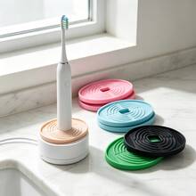 4pcs Electric Toothbrush Charging Base PLA Protective Pads, 3D Printed Toothbrush Drainage Mat, Bathroom Countertop Waterproof Non-Slip Electric Toothbrush Travel Protective Pad - Multicolor - View 6