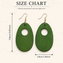 3 Pairs/Sets, Wooden Geometric Shape Women's Earrings, Vintage Style, Mother's Day Gift - Geometry - View 9