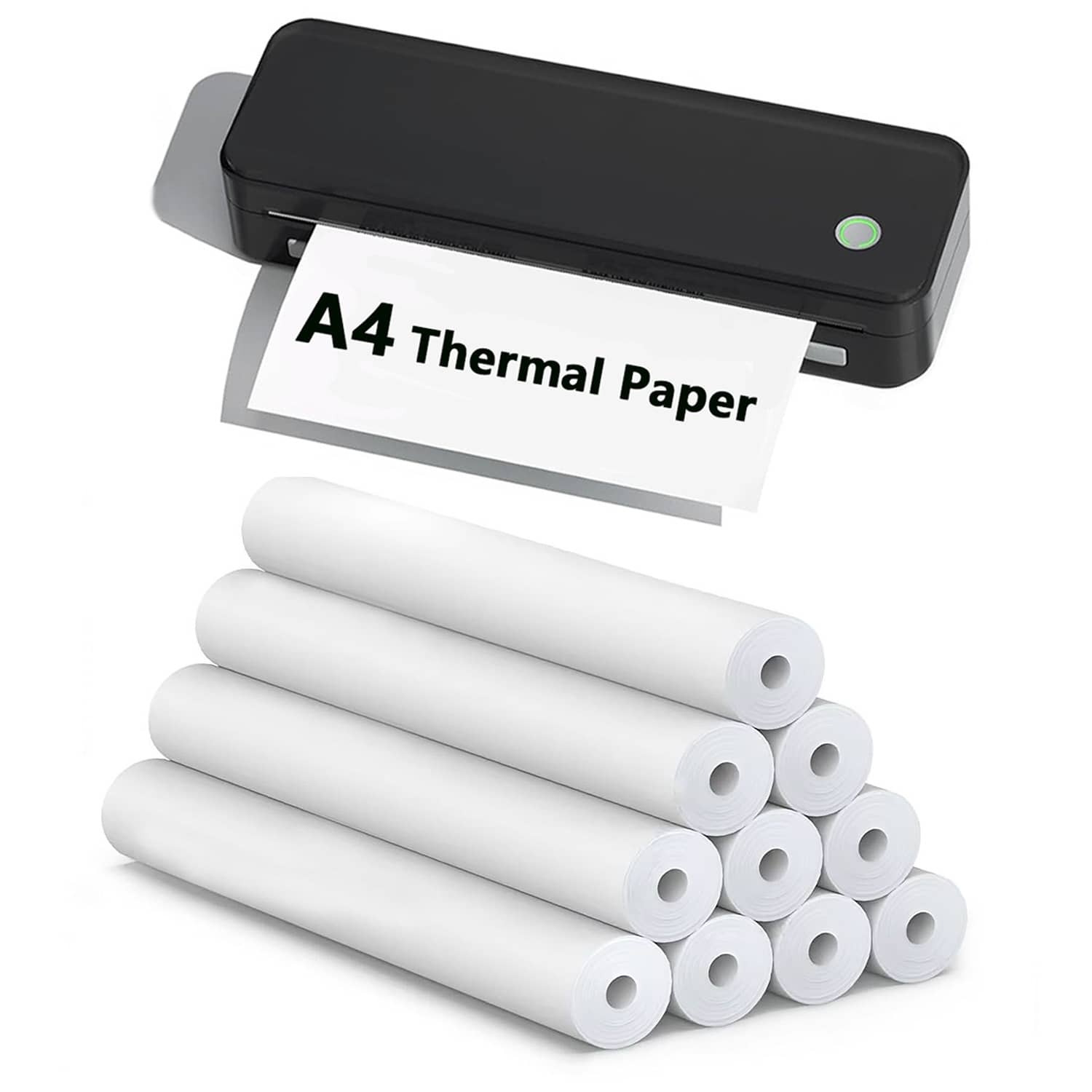 1/2/3/4/5/6//8//10 Rolls A4 White Thermal Printing Paper, 210*30 Mm (8.3*1.2 Inches), Durable, Suitable For Portable Printers, Thicker And Brighter, Clearer Fonts, Better Printing Quality - A4 - View 1