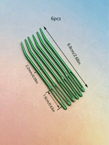DIY Woven 6-Color Large Eye Aluminum Curved Needles, Set Of 6, Red Yellow Green Silver Purple Multi-Color, Smooth Rust-Proof, Curved Tip Design, Suitable For Sewing Yarn And Making Crochet Dolls, Essential Sewing Accessory For Hand Knitting - Large-eye Aluminum Bent Needle - View 13