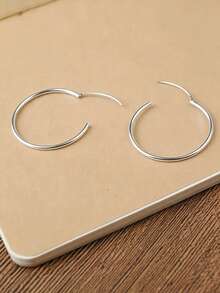 1 Pair Shiny Minimalist Diamond Personalized Round Earrings, Women's Simple Basic Style Fashion Elegant Luxury Jewelry Date Gift - Unique Round Earrings - View 6