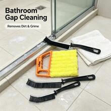 pdva 3pcs Multi-Function Gap Cleaning Brush Set, Stiff Bristle Gap Brush + Window Track Cleaning Cloth Tool, Deep Clean Bathroom Tiles, Sink, Window Tracks, Kitchen Corners, All-Purpose Home Cleaning Supplies - Cleaning Brush - View 2