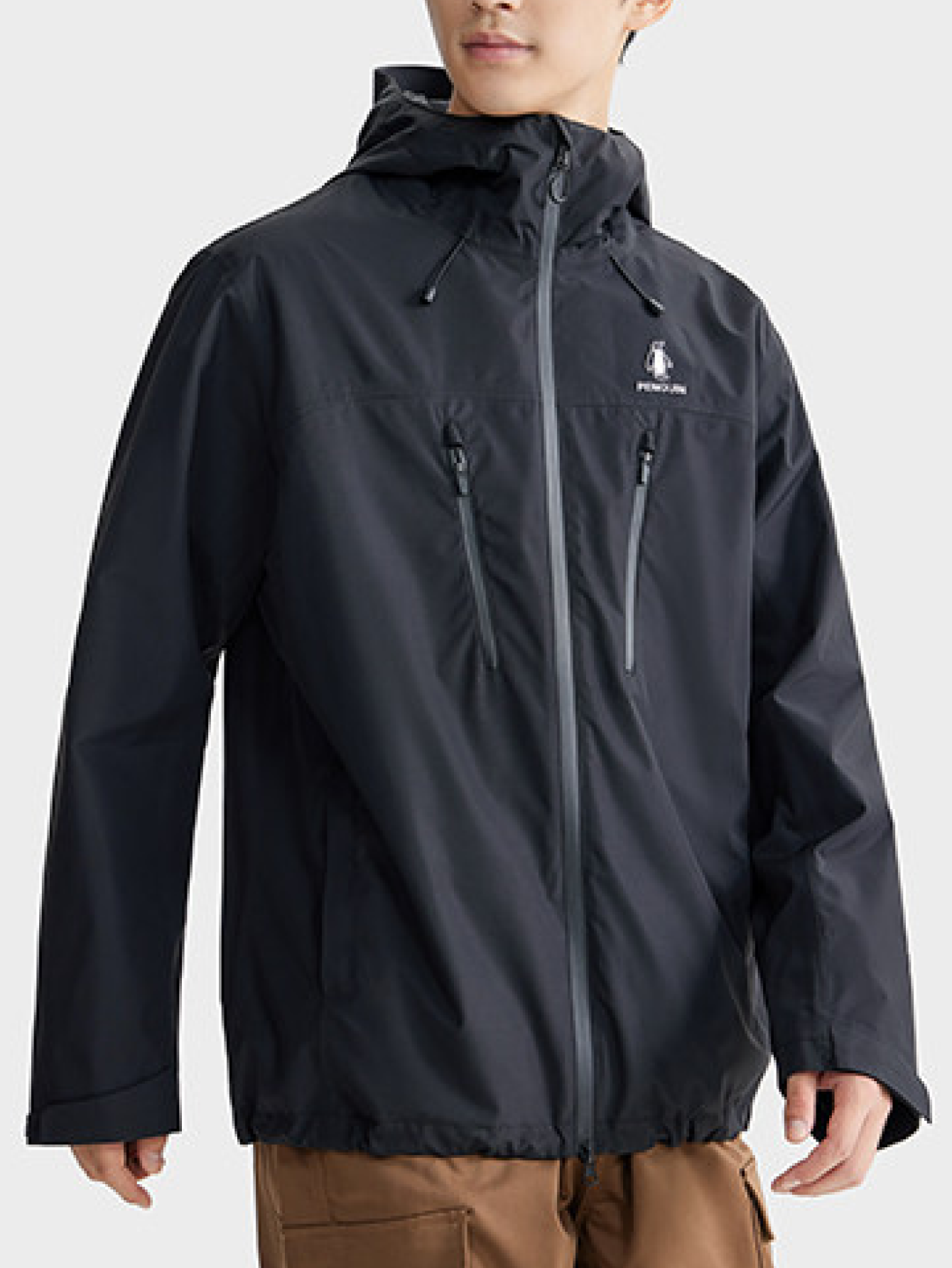 CAMEL CROWN Men's Single-Layer Hardshell Outdoor Jacket, Comfortable, Water-Repellent, And Lightweight Hiking Mountaineering Jacket Suitable For Spring - Phantom Black - View 3