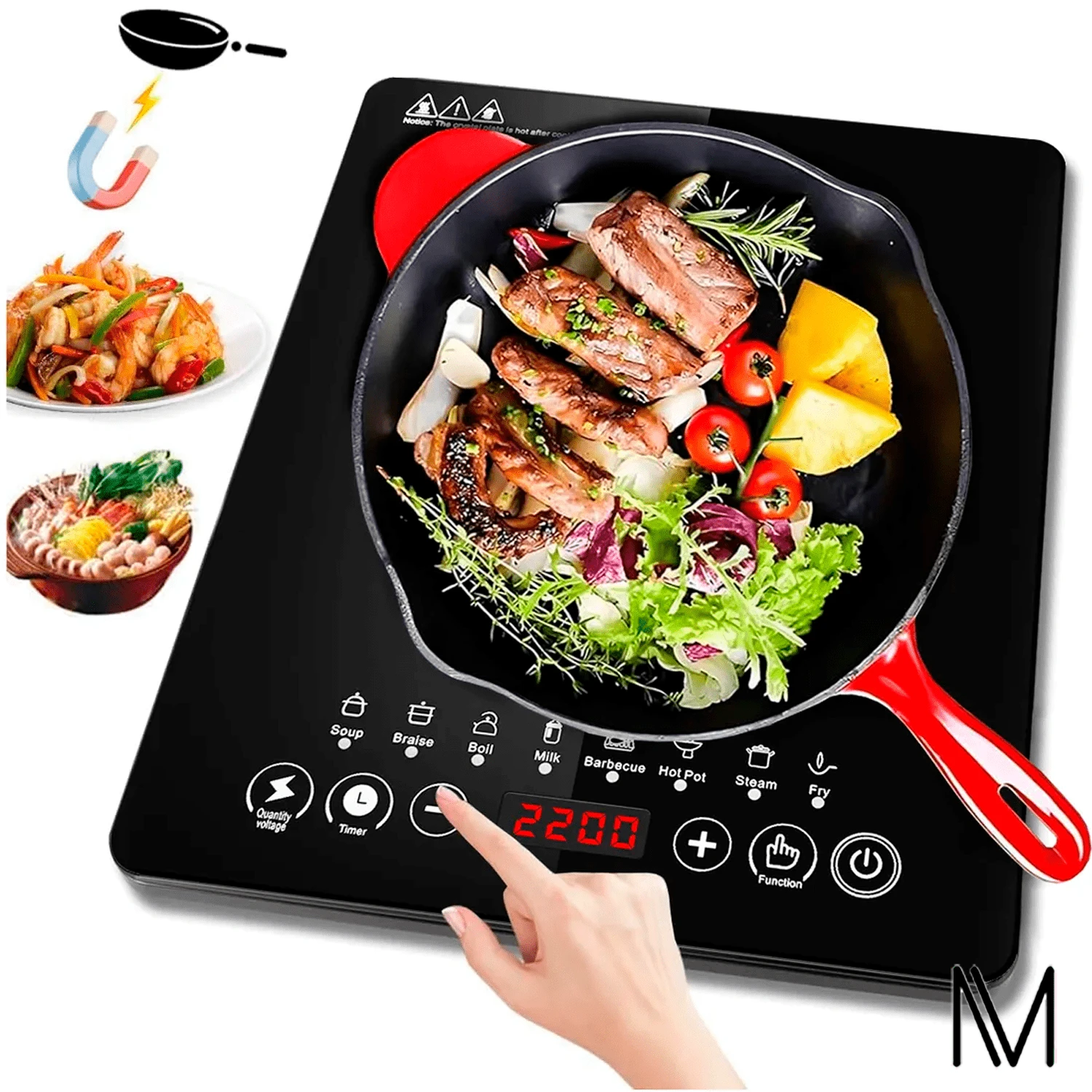 Portable And Compact Induction Electric Cooktop Glass Burner - US A Type Plug(110-127V) - View 1