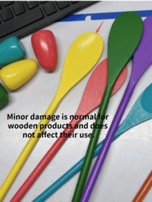 2pcs Sports Competition Egg Balance Ball Running Game Toy Balance Spoon Sensory Training Equipment Outdoor Exercise Game (Product Is Made Of Wood, Some Minor Bumps Are Normal And Do Not Affect Normal Use) - Multicolor - View 9