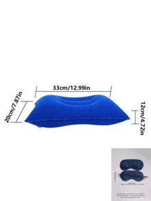 Flocked PVC Rectangular Inflatable Pillow, Multi-Color Portable Foldable Travel Cushion, Quick Inflation Soft Headrest, Suitable For Camping, Airplane, Commuting, Office Nap And Outdoor Use - Multicolor - View 12