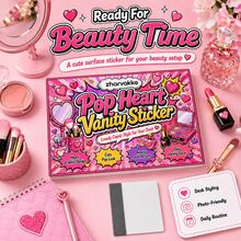Vanity Surface Sticker With Smoothing Card, Desktop Sticker Label For Makeup Desk And Office Use, Cute Table Decorative Sticker Sheet, 14 * 21 Cm Beauty Desk Styling Sticker - 1 - View 7