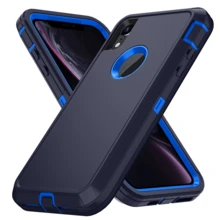 Funda de teléfono resistente de 3 en 1 de grado militar, funda protectora de Body completo resistente a golpes, antideslizante y a prueba de agua, resistente a arañazos, universal, accesorio de teléfono práctico como regalo para el Festival de Primavera y uso diario - Azul profundo - Ver 73