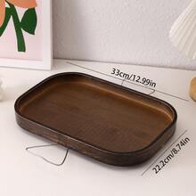 1pc Bamboo Sofa Armrest Tray, Rectangular Shape, Sofa Side Table That Can Be Fixed On The Sofa Armrest - Brown - View 8