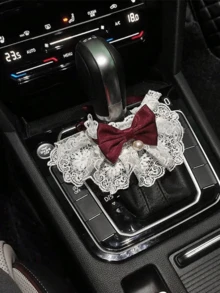 1pc Cute Bowknot Gear Shift Lever Cover, Bowknot Decor Gear Shift Kit, Suitable For Manual/Automatic Cars, Car Interior Decoration Accessories, Car Decoration, Car Supplies, Cute Car Gear Shift Lever Cover - Multicolor - View 9
