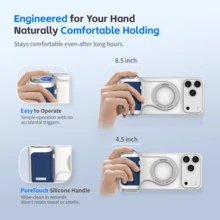 COMITOK MOCA MagSafe Phone Camera Handle For IPhone 17, Detachable Multifunctional Remote Control, Wireless Camera Control, Ergonomic Design Stand, Adjustable Zoom/Exposure, Lightweight Keychain Design, Suitable For Travel Vlog And Live Streaming - View 3