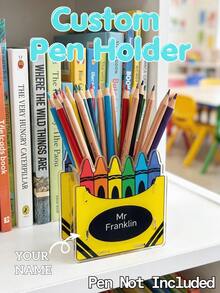 Custom Acrylic Pen Holder(Pen Not Included), Office Gadgets Storage Box,Personalized Teacher Pencil Holder, Custom Name Desk Organizer, Workspace To Store Stationery, Back To School, Teacher's Day Gift - Multicolor - View 2