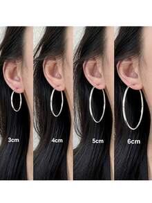 1 Pair Shiny Minimalist Diamond Personalized Round Earrings, Women's Simple Basic Style Fashion Elegant Luxury Jewelry Date Gift - Unique Round Earrings - View 3