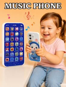 1pc Children's Educational Multifunctional Learning Phone, Baby Toy With Music, Simulation Phone For Boys And Girls, Holiday Gift - Cartoon Mobile Phone - View 2