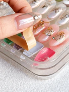 10/5pcs Transparent Acrylic Nail Tip Storage & Display Box, 75x75mm Portable Nail Packaging Box With Clear Double-Sided Nail Adhesive Tape, Wholesale For Manicure (Box Only, Nails Not Included) - Multicolor - View 3