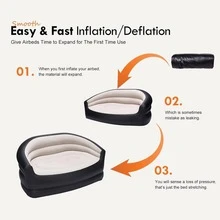 Inflatable Double Sofa, Suitable For Living Room, Reading Area, Bedroom, Lounge And Guest Room, Black Grey/Black Blue - Multicolor - View 4