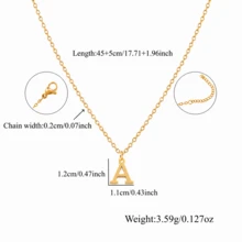 1pc Fashion Initial Pendant Golden Stainless Steel Chain Necklaces For Women - Yellow Gold - View 2