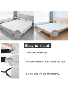 4/2/1pcs Adjustable Triangular Elastic Bed Sheet Clips, Rubber Pad Anti-Slip Clamps, Multi-Purpose Gripping Straps, Suitable For Mattress Sheets, Sofa Cushions, Tablecloths, Curtains, Tent Fixing, Fits Twin/Queen/King Mattress Sizes, Anti-Shift Buckle, Home Daily Use - Multicolor - View 3
