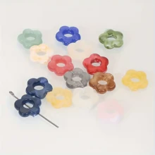 12/18/24/30/36/48/60/86/96/106Pcs Hollow Flower Spacer Beads, Large Hole Loose Beads Decorative Beads, Suitable For DIY Bracelets, Necklaces, Keychains/Phone Chains Pendant And Other Handmade Crafts Accessories (Random Color) - Multicolor - View 9