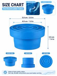 1/4pcs Pool Ladder Rubber Pad Rings, Anti-Slip Rubber Buffer Foot Protector, Prevent Scratching Pool Liner, Durable Shock-Absorbing, Suitable For Above Ground Pool Accessories, Ladder Foot Caps Secure Fit - Multicolor - View 9