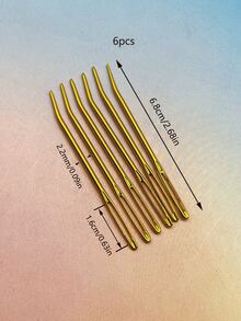 DIY Woven 6-Color Large Eye Aluminum Curved Needles, Set Of 6, Red Yellow Green Silver Purple Multi-Color, Smooth Rust-Proof, Curved Tip Design, Suitable For Sewing Yarn And Making Crochet Dolls, Essential Sewing Accessory For Hand Knitting - Large-eye Aluminum Bent Needle - View 10