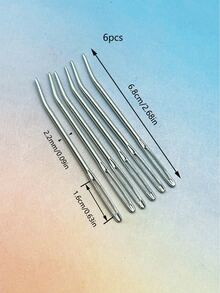 DIY Woven 6-Color Large Eye Aluminum Curved Needles, Set Of 6, Red Yellow Green Silver Purple Multi-Color, Smooth Rust-Proof, Curved Tip Design, Suitable For Sewing Yarn And Making Crochet Dolls, Essential Sewing Accessory For Hand Knitting - Large-eye Aluminum Bent Needle - View 11
