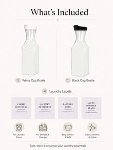 2/1pc Square Laundry Detergent Dispenser Bottle, 1500ml Capacity, Transparent Plastic Black And White, Laundry Detergent Dispenser, Transparent Storage Container, Soap Dispenser, Space-Saving Design, Includes 4 Removable Labels, Suitable For Laundry Room, Bathroom Storage, Autumn Home Decor, Bathroom Decoration - Transparent - View 6