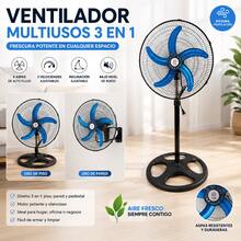 Ventilador Metálico 3 En 1 Con 5 Aspas 50 Cm Mod. Tn001 45.72 Cm 60 Negro Cromo Metal 5 - Negro - Ver 2