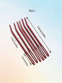 DIY Woven 6-Color Large Eye Aluminum Curved Needles, Set Of 6, Red Yellow Green Silver Purple Multi-Color, Smooth Rust-Proof, Curved Tip Design, Suitable For Sewing Yarn And Making Crochet Dolls, Essential Sewing Accessory For Hand Knitting - Large-eye Aluminum Bent Needle - View 12
