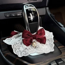1pc Cute Bowknot Gear Shift Lever Cover, Bowknot Decor Gear Shift Kit, Suitable For Manual/Automatic Cars, Car Interior Decoration Accessories, Car Decoration, Car Supplies, Cute Car Gear Shift Lever Cover - Multicolor - View 4