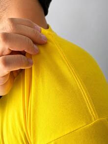Men Plus Size T-Shirts - 黃色 - 查看 3