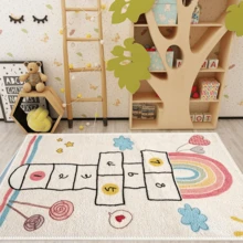 1件彩虹數字遊戲地毯，趣味數字跳格子地毯，適合室內裝飾，加厚地毯，適用於樓梯、走廊、通道、走道、客廳、臥室 - 彩色 - 查看 3